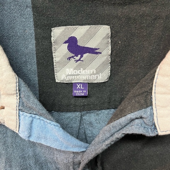 Modern Amusement Men's Blue Checkered Shirt. XL - Picture 3 of 5